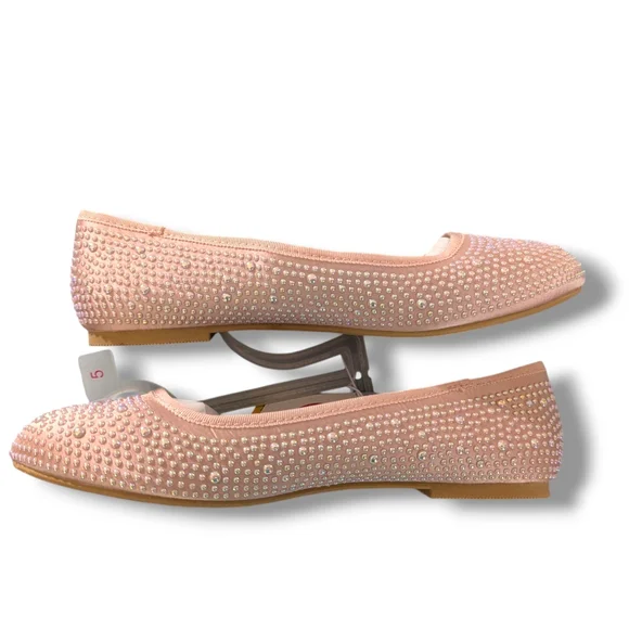 Cat & Jack Pink Dress Shoes with Sparkling Rhinestones Sz 3, 4 & 5 - Picture 3 of 9